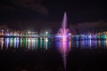 A view of CoquitlamÃ¢â¬â¢s Christmas Lights at Lafarge lake. Royalty Free Stock Photo